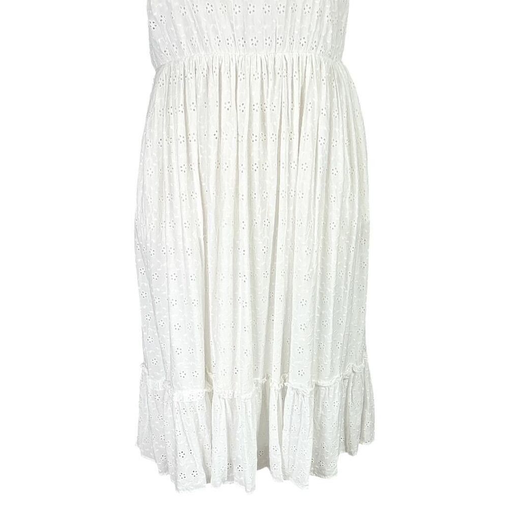 Torrid Halter Midi Dress Women 2X White Voile Eyelet Ruffle Sleeveless - Picture 5 of 12